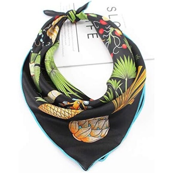 Mulberry Silk Digital Printed Neckerchief For Women's - Picture 4 of 7